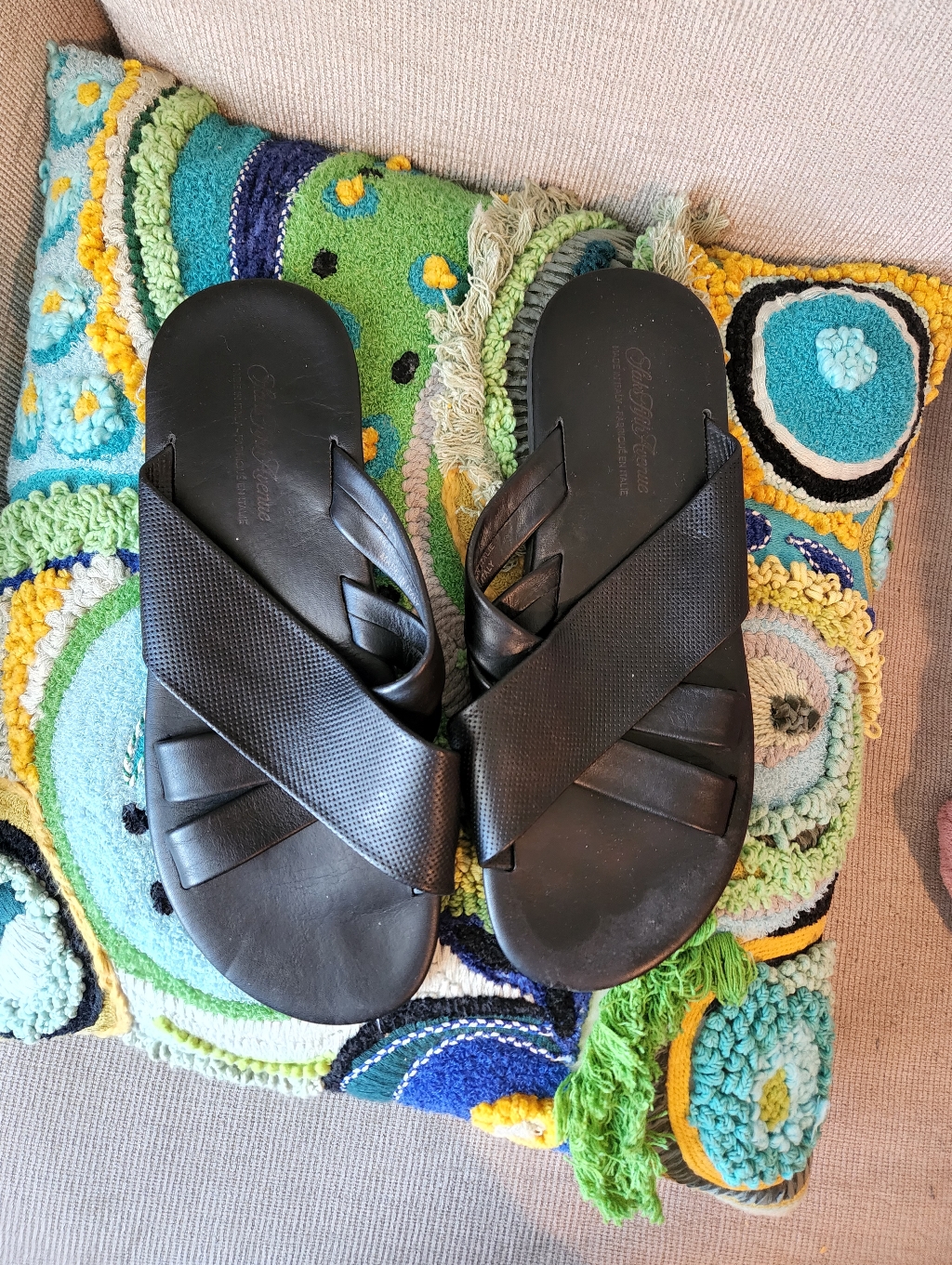 Saks Fifth Avenue Black Men's Crisscross Slide Sandals